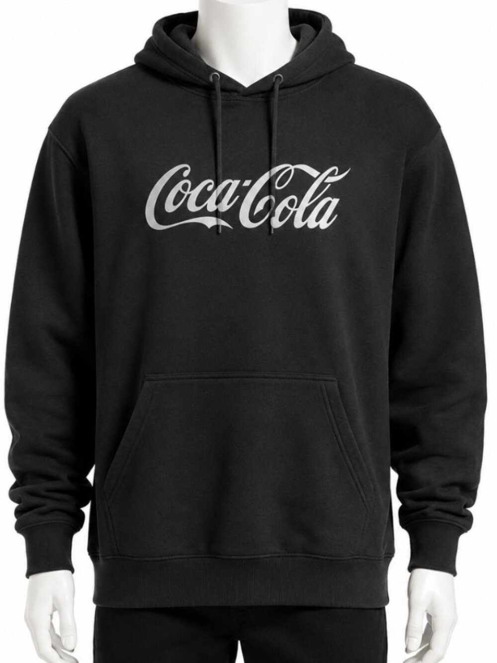 COCA-COLA BLACK HOODIE REFLECTIVE LOGO PULLOVER -XXL